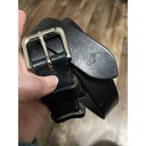 Mens Polo Ralph Lauren Black Genuine Italian Leather Belt Size 40 Pony Embossed
